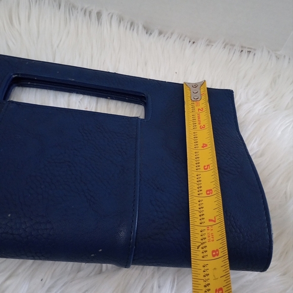 Charming Charlie Snap Closure Blue Faux Leather Clutch Purse - Picture 12 of 14